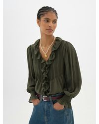Hush - Koa Long Sleeve Crinkle Blouse - Lyst