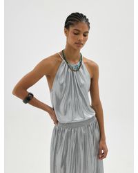 Hush - Metallic Halter Neck Top - Lyst