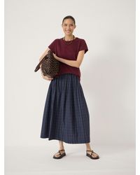 Hush - Maddie Pleated Check Midi Skirt - Lyst