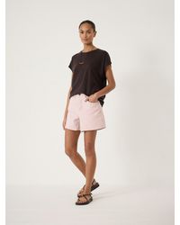 Hush - Essential High-Rise Denim Stretch Shorts - Lyst