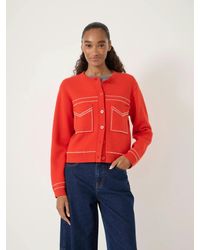 Hush - Stitch Detail Cardigan With Wool - Lyst