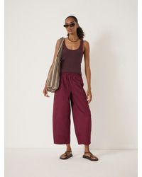 Hush - Juno Pull On Laundered Cotton Barrel Leg Trousers - Lyst