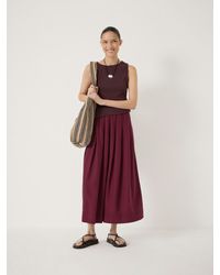 Hush - Ivy Pleated Linen Blend Midi Skirt - Lyst