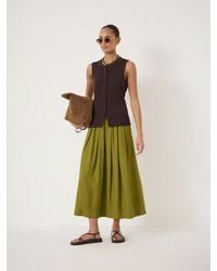 Hush - Ivy Pleated Linen Blend Midi Skirt - Lyst