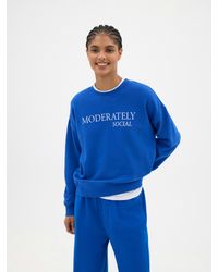 Hush - Moderately Social Graphic Washed Cotton Sweatshirt - Lyst