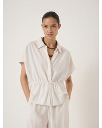 Hush - Mirai Linen Blend Short Sleeve Shirt - Lyst