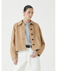 Hush - Cotton Barrel Sleeve Cropped Swing Jacket - Lyst