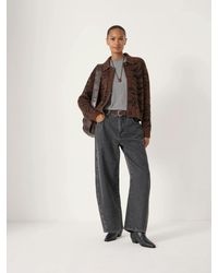 Hush - Teddy Collar Quilt Mix Jacket - Lyst
