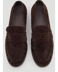 Hush - Suede Almond Toe Loafers - Lyst
