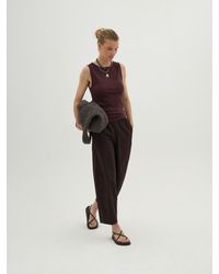 Hush - Juno Pull On Laundered Cotton Barrel Leg Trousers - Lyst