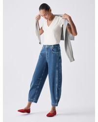 Hush - Bryce Seam Detail Barrel Leg Jeans - Lyst