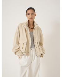 Hush - Melinda Supersoft Relaxed Funnel Neck Utility Jacket - Lyst
