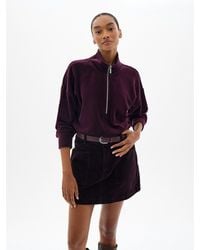 Hush - Aida Velour Half Zip Sweatshirt - Lyst