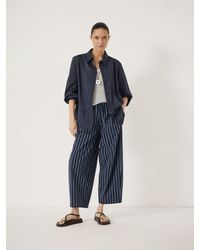 Hush - Juno Pull On Laundered Cotton Barrel Leg Trousers - Lyst