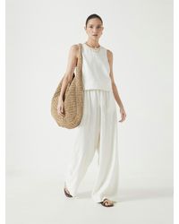 Hush - Linen Blend Petunia Wide Leg Trousers - Lyst