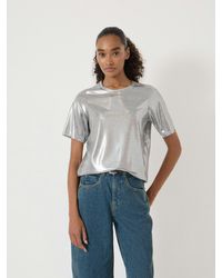 Hush - Reece Crew Neck Metallic Slub T-Shirt - Lyst