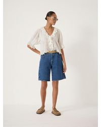 Hush - Bree Mid-Rise Long Denim Shorts - Lyst