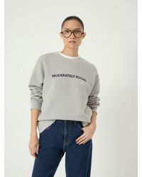 Hush - Moderately Social Embroidered Graphic Cotton Sweatshirt - Lyst