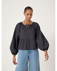 Hush - Beck Cotton Peplum Blouse - Lyst