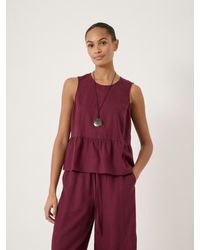 Hush - Nomie Sleeveless Linen Blend Peplum Top - Lyst