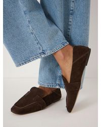 Hush - Sora Square-Toe Suede Loafers - Lyst