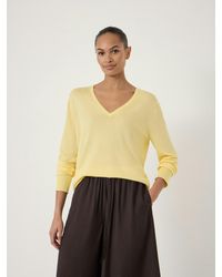 Hush - Louise Relaxed V Neck Knitted Long Sleeve Top - Lyst