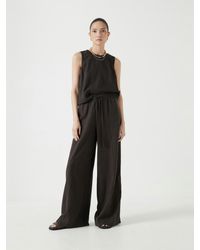 Hush - Linen Blend Petunia Wide Leg Trousers - Lyst