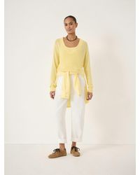 Hush - Coralie Linen Blend V Neck Jumper - Lyst