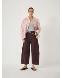 Hush - Bryce Seam Detail Barrel Leg Trousers - Lyst