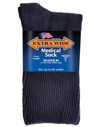 Wide Fit Shoes S Extra Wide 4850 Medical Crew Socks - Blue