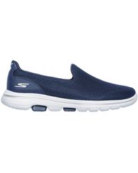 Skechers S Wide Fit Go Walk 5-15901 Walking Slip On Sneakers - Blue