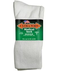 Wide Fit Shoes S Extra Wide 4850 Medical Crew Socks - White