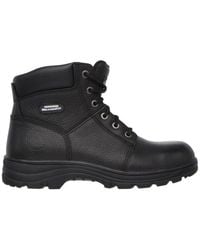 Skechers 's Wide Fit Work Shire 77009 Boots - Black