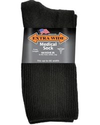 Wide Fit Shoes S Extra Wide 4850 Medical Crew Socks - Black