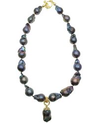 FARRA Jewelry Blue Baroque Pearl Necklace