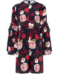 Mother Of Pearl Curtis Silk Floral Romper - Multicolor