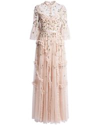 boho ditsy floral shirring detail maxi dress