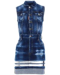DSquared² Tubino in jeans senza maniche blu