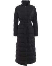 Herno Black Belted Long Padded Coat