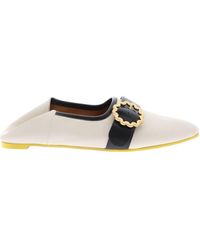 cream mules flat