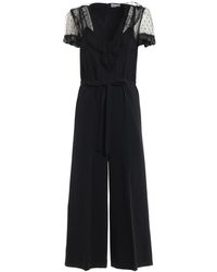RED Valentino Romantic Lace And Crepe Jumpsuit - Black