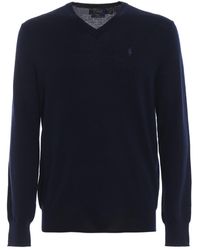 dark blue polo sweater