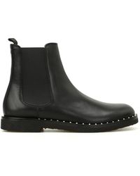 Valentino Stud Detailed Beatle Boots - Black