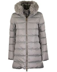Herno Piumino con bordo in pelliccia removibile - Grigio