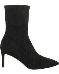 stuart weitzman black wren 75 suede heeled ankle boots