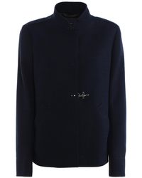 Fay Linen Cotton Coat - Blue