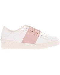 white and pink valentino trainers