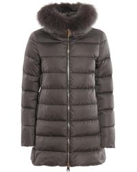Herno Down-jacket With Fox Fur Hood - Gray