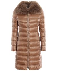 Herno Elisa Fur Detailed Padded Coat - Brown