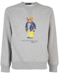 polo sweatshirt with teddy bear